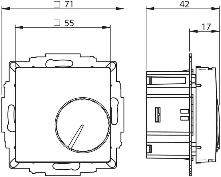 Ritzer Raumthermostat für Busch-Jaeger Balance SI, Gira System 55, Berker S1 B.3 B.7, Merten System