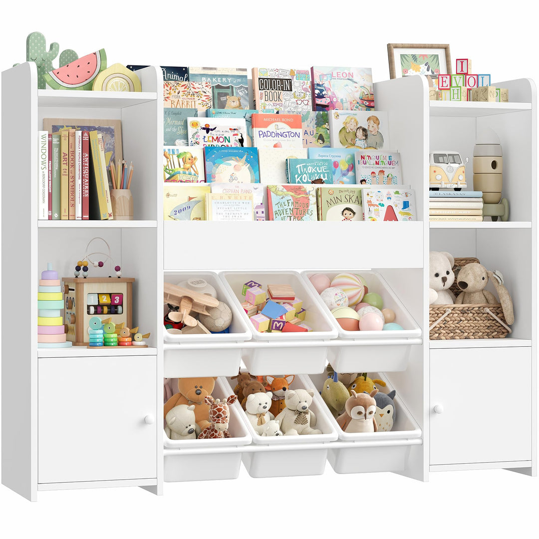 FOREHILL Kinderregal mit Kinderbücherregal Kinderzimmer Möbel aus Holz Bücherregal für Kinder mit Au