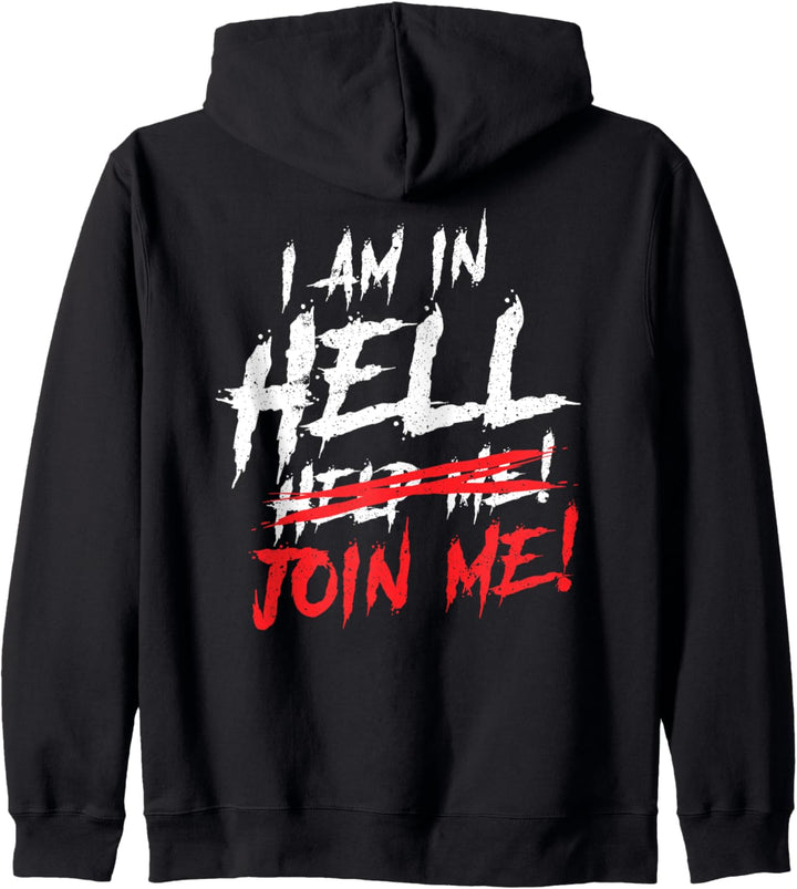 Satan loves me Baphomet Teufel 666 Spruch In Hell Kapuzenjacke