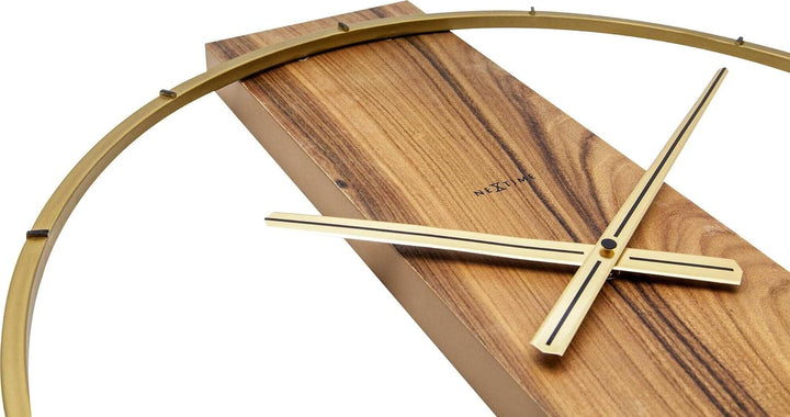 NeXtime Wanduhr "CARL", lautlos, aus Holz, Braun, 58,2 x 50,8 cm