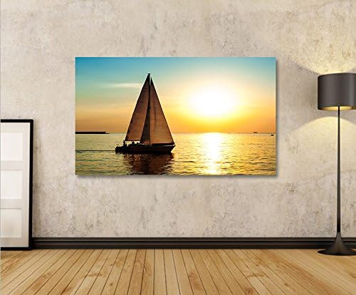 islandburner Bild Bilder auf Leinwand Segelboot V5 1p XXL Poster Leinwandbild Wandbild Dekoartikel W