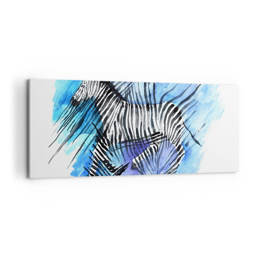 Panorama Bilder auf Leinwand 100x40cm Leinwandbild Zebra Streifen Tierwelt Pelz Gross Wanddeko Bild