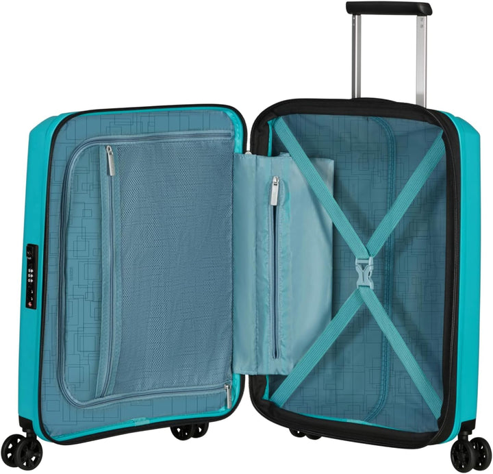 American Tourister Aerostep - Spinner S, Erweiterbarer Handgepäck, 55 cm, 36/40 L, Türkis (Turquoise