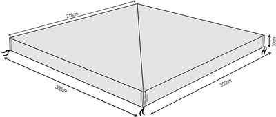 QUICK STAR Pavillon Schutzhaube 3x3m Wasserdicht