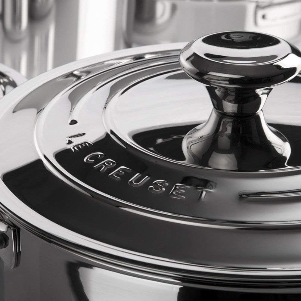 Le Creuset Signature Sossentopf mit Deckel und Hilfsgriff, Rostfreier 3-ply Edelstahl, 3-Ply, Ø 20 c