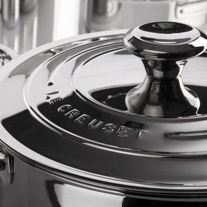Le Creuset Signature Sossentopf mit Deckel und Hilfsgriff, Rostfreier 3-ply Edelstahl, 3-Ply, Ø 20 c