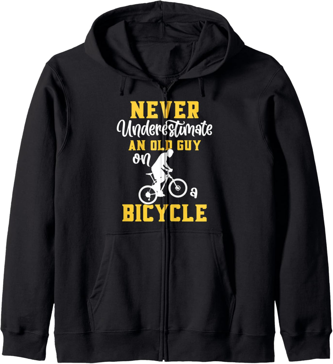 Fahrrad Old Guy Mountainbike Fahrer Biker Radfahrer Kapuzenjacke