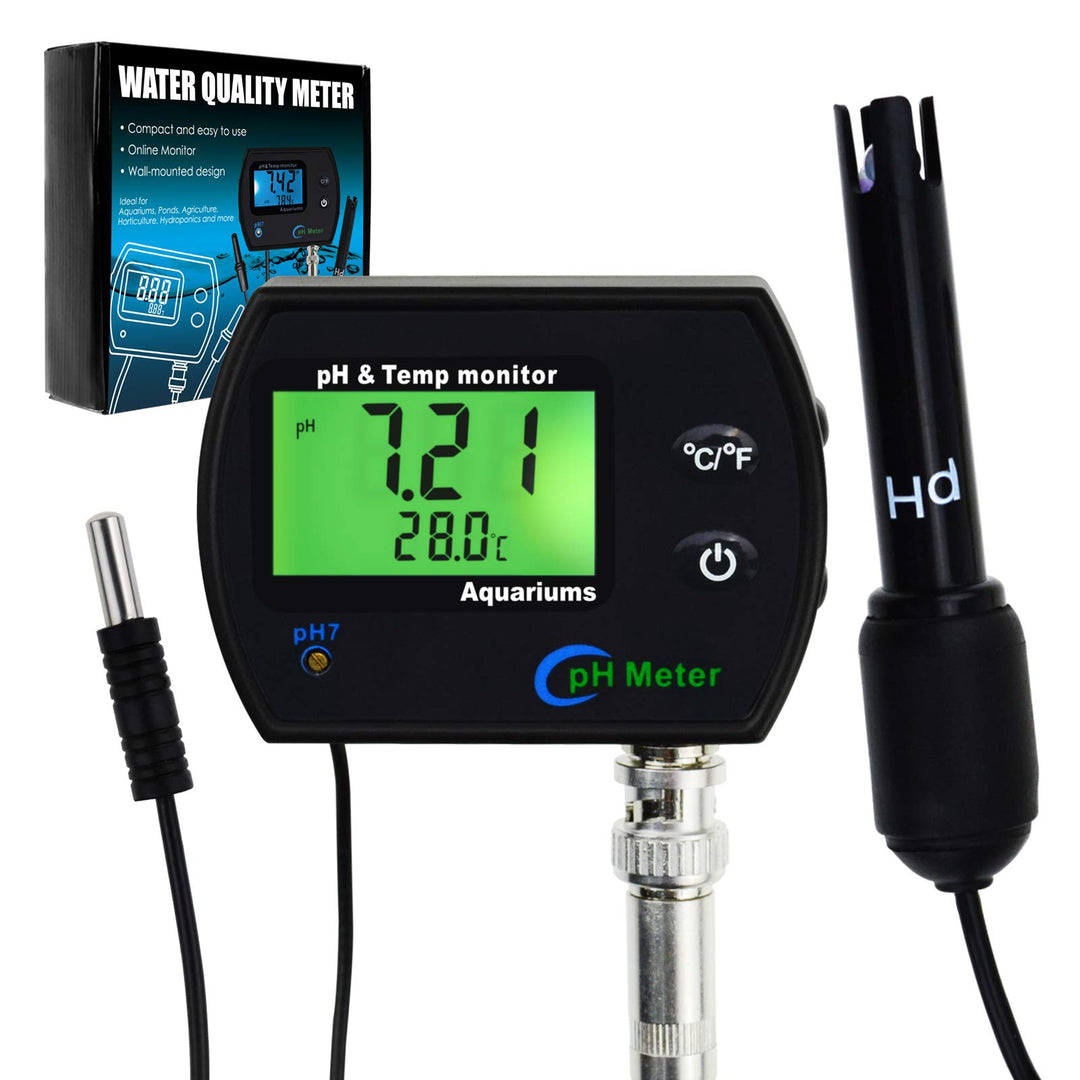 2-in-1-pH- und Temperatur monitor, pH-Meter mit Hintergrundbeleuchtungsfunktion, Doppelanzeige 0,00–