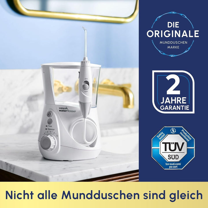Waterpik Ultra Professional Waterflosser feststehende Munddusche mit 7 Aufsätzen, Druckbereich von 0
