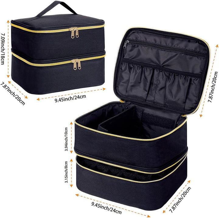 Nagellack Aufbewahrung Tasche Doppelschicht Nagellack Organizer Lagerung 30 Flaschen (15 ml / 0,5 FL