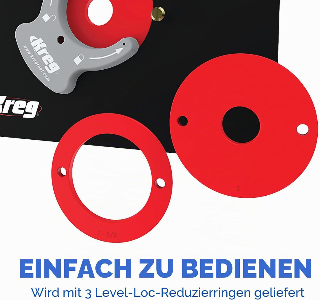 Kreg Tool Präzisions-Frästisch-Einsatzplatte mit Level-Loc Ringen (nicht vorgebohrt) (PRS4038)