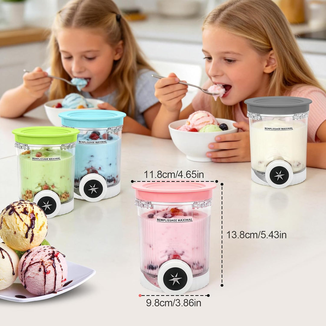 Creami Behälter für Ninja Swirl NC700 NC701, 480ml Eiscremebehälter mit Farbigen Deckeln für Ninja S