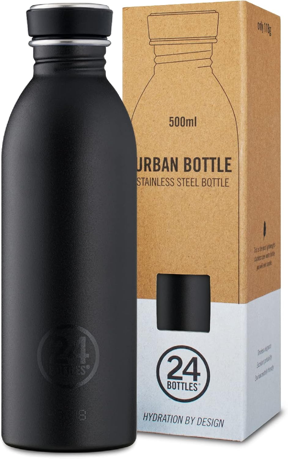 24BOTTLES Urban - Trinkflasche Tuxedo Black 500 ml, Tuxedo Black 500 ml