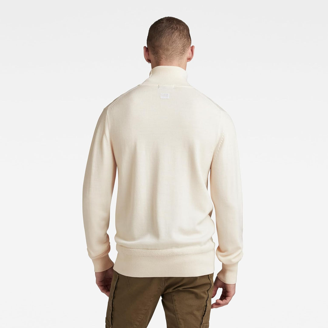 G-STAR Herren Premium Core Turtle Knitted Sweater XL Beige (Eggnog D21933-b692-g076), XL Beige (Eggn