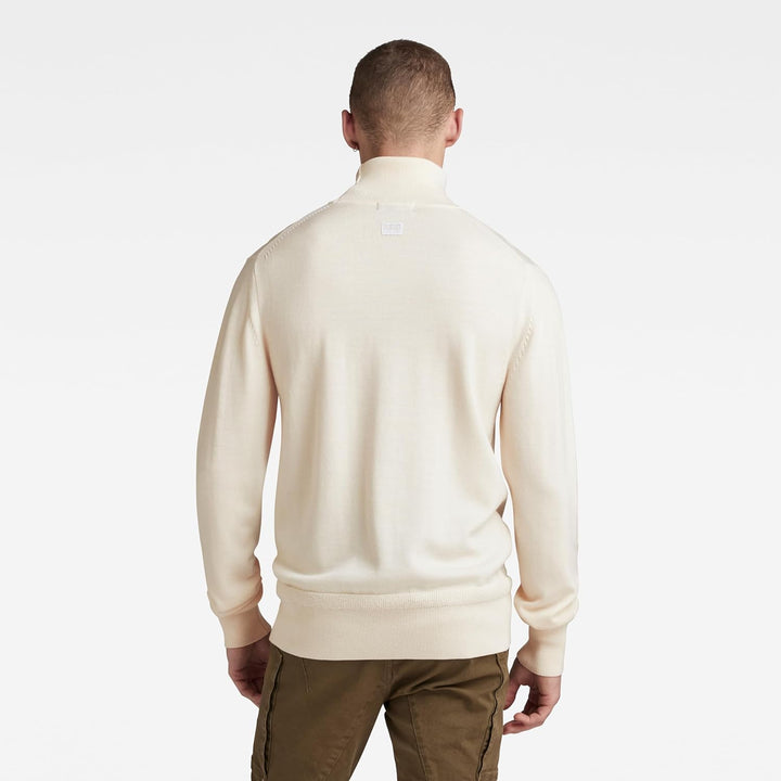G-STAR Herren Premium Core Turtle Knitted Sweater XL Beige (Eggnog D21933-b692-g076), XL Beige (Eggn