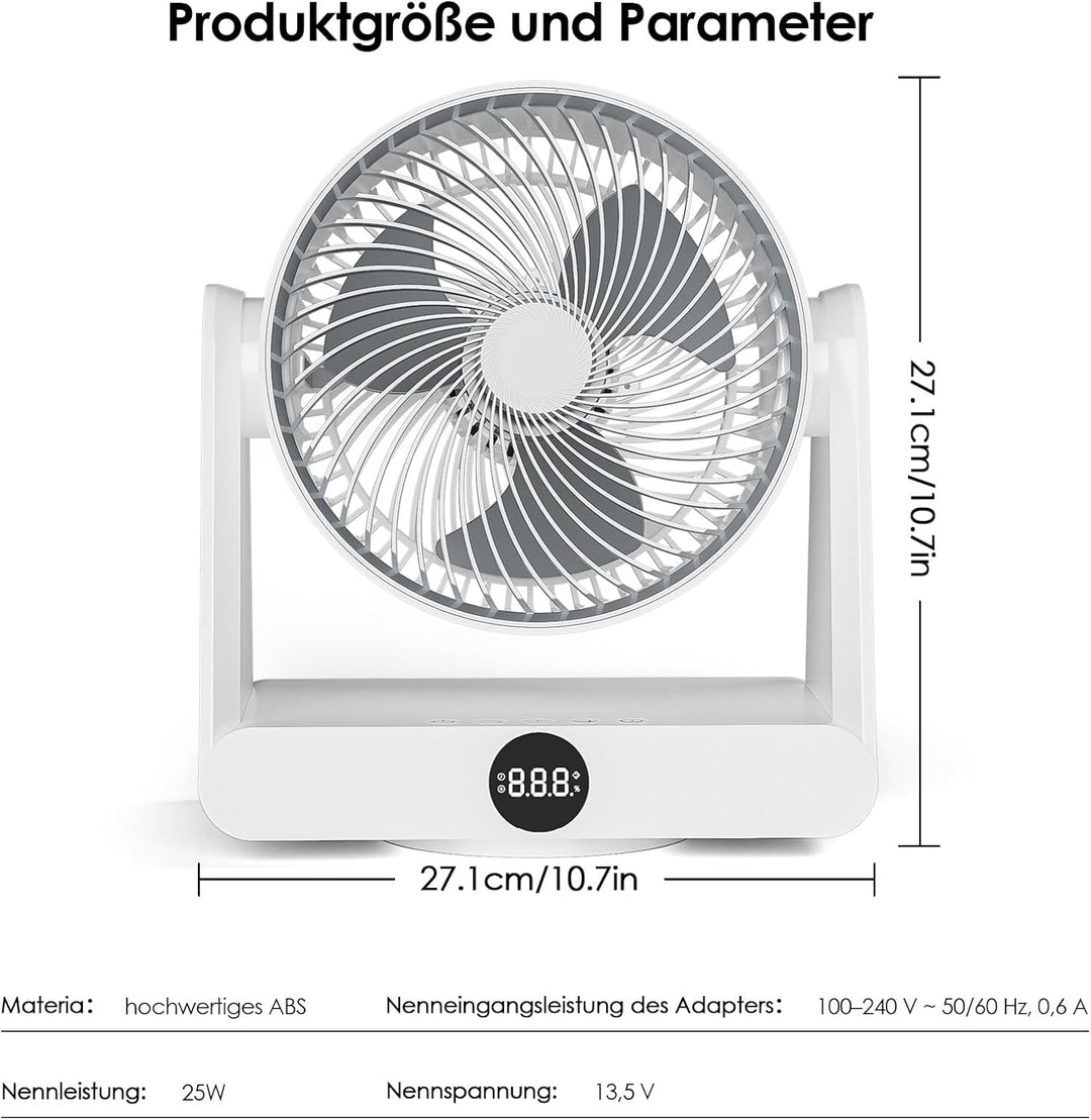 Dreamhigh® Leiser Ventilator mit Fernbedienung, 12-Geschwindigstufe 12H Timer, 90° Auto oszillierend