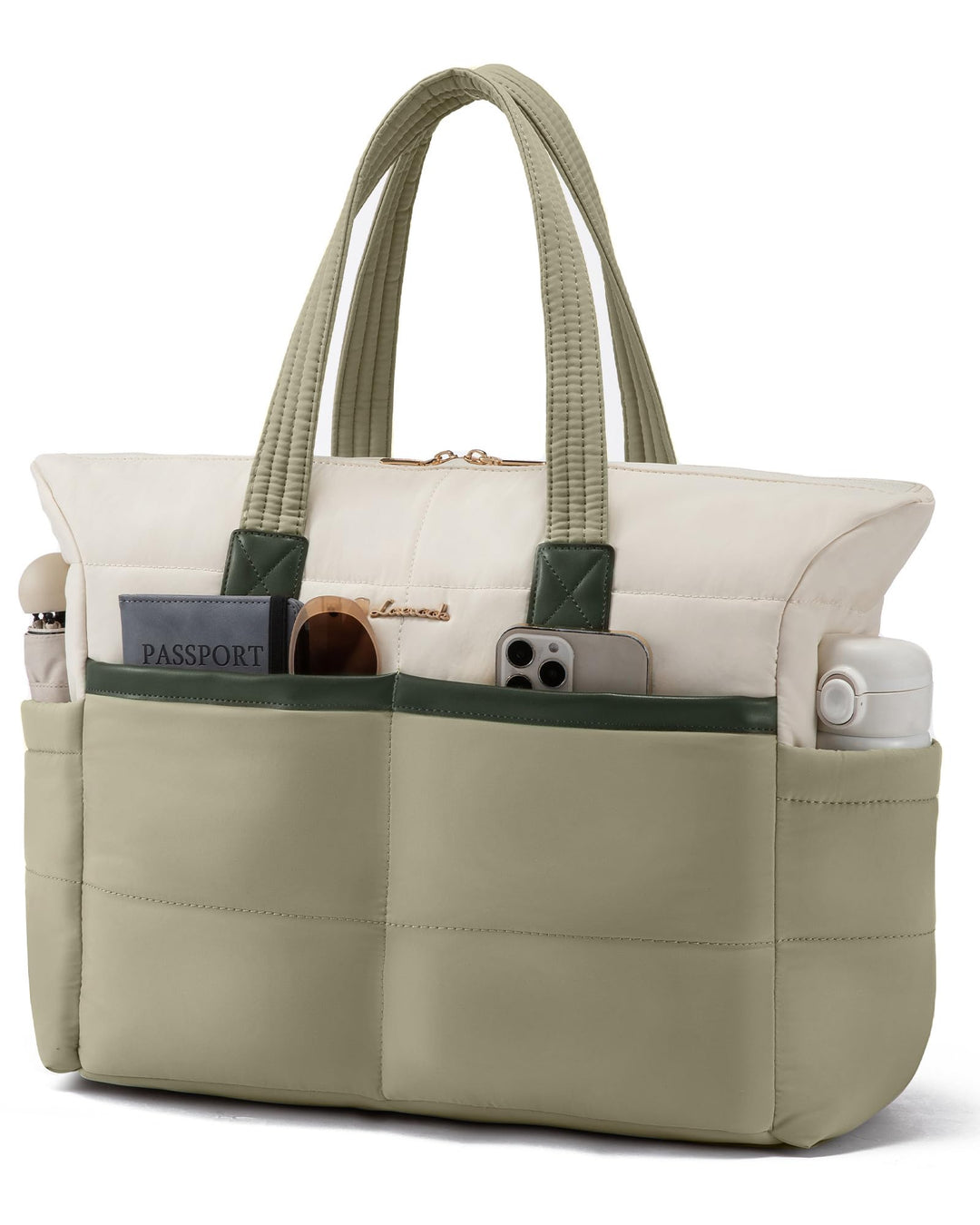 LOVEVOOK Laptoptasche Damen 15,6 Zoll, Shopper Tasche Puffer Handtasche Laptop Arbeitstasche Gross,