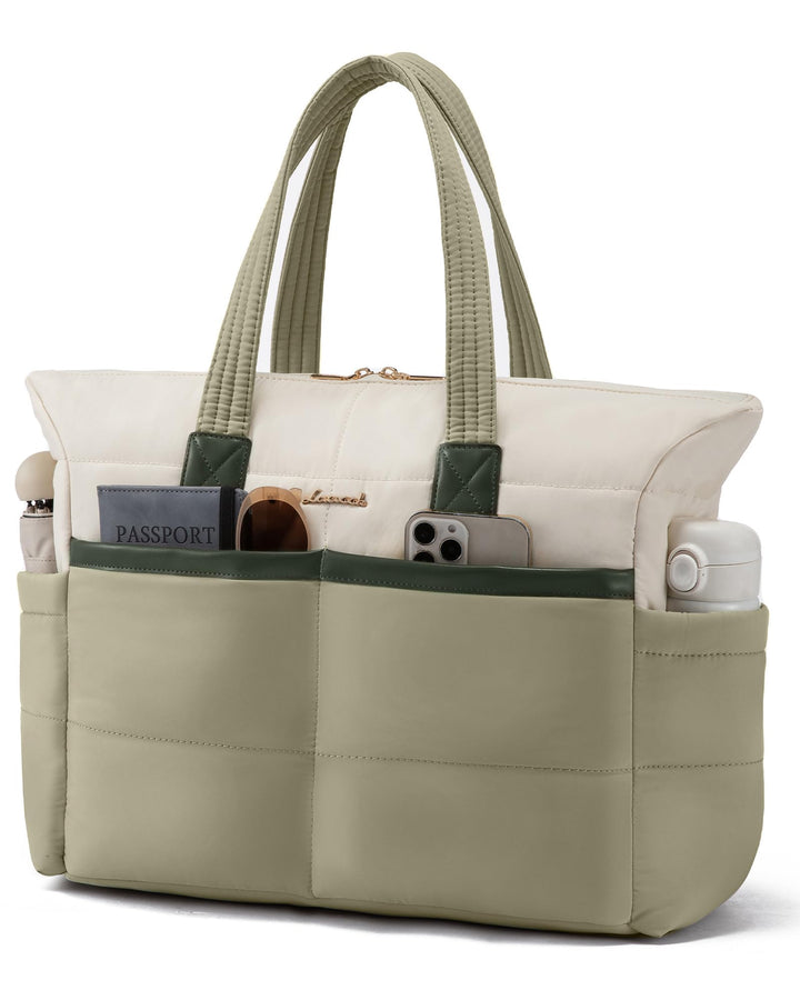 LOVEVOOK Laptoptasche Damen 15,6 Zoll, Shopper Tasche Puffer Handtasche Laptop Arbeitstasche Gross,