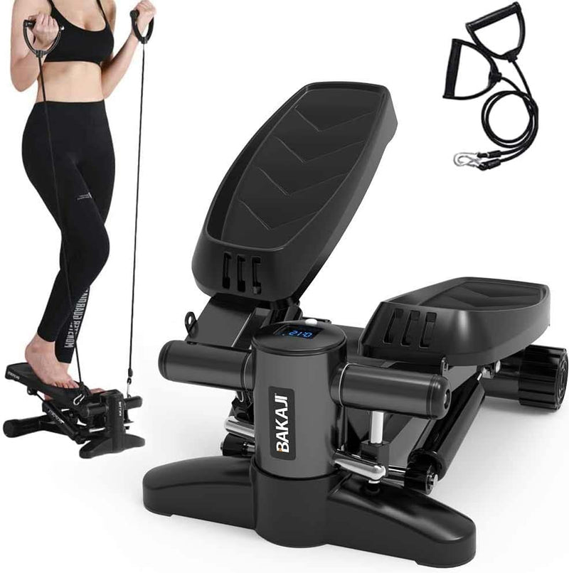 BAKAJI Stepper Fitness Cardio Beine Hüfte mit LCD-Display Kalorien und Schultern Gestell aus Edelsta