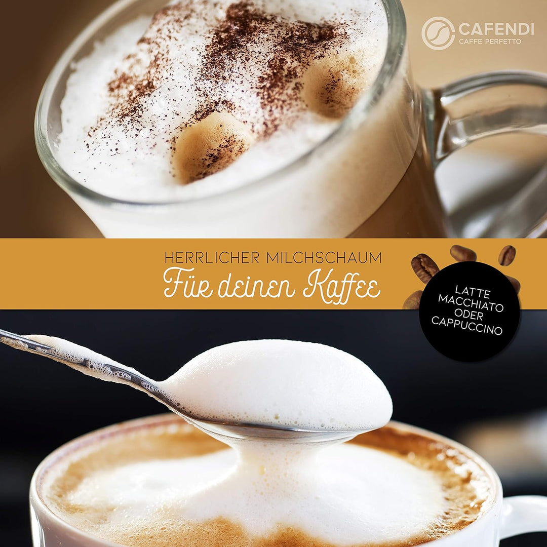 Cafendi | Milchkännchen – Barista Milchkännchen Edelstahl 350ml rostfrei – Milk Pitcher mit Messskal
