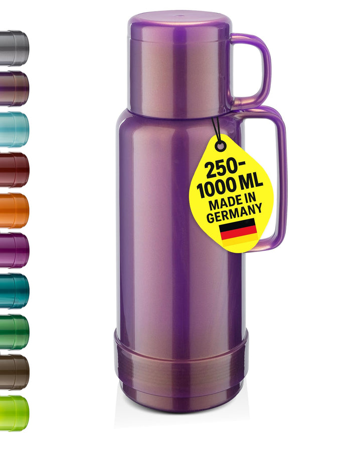 ROTPUNKT Isolierflasche 1 Liter mit integriertem Becher - Hochwertige Isolierkanne Made in Germany I