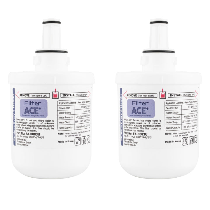 ACE+ FA-0083U | 2x Wasserfilter kompatibel mit Samsung DA29-00003G, HAFIN2/EXP, DA29-00003F, HAFIN1/