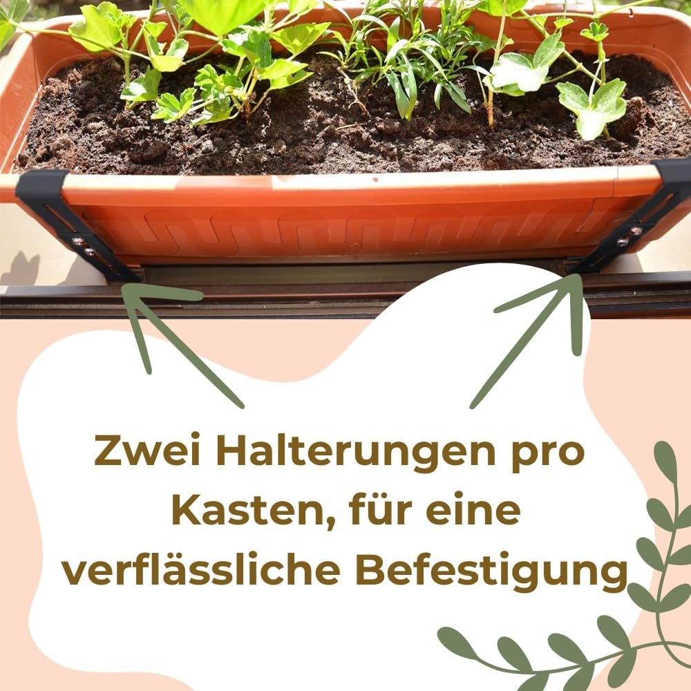 GarPet 4X Blumenkastenhalterung Fensterbank ohne Bohren unsichtbare Befestigung Blumenkasten Halteru