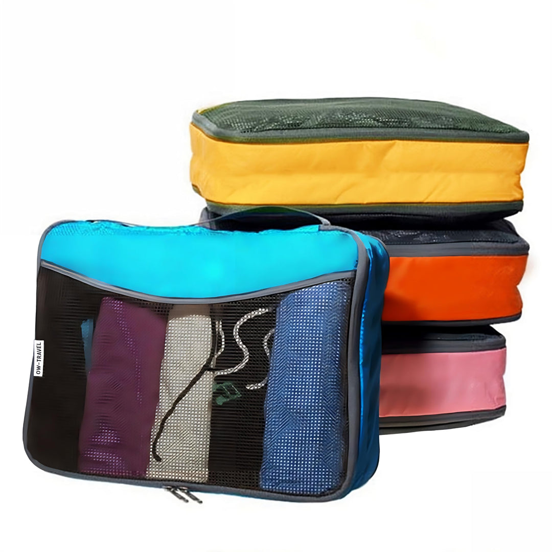 OW-Travel Koffer Organizer Set (4 Stück) Einfach zu Organisierende Packtaschen für Koffer. Packwürfe
