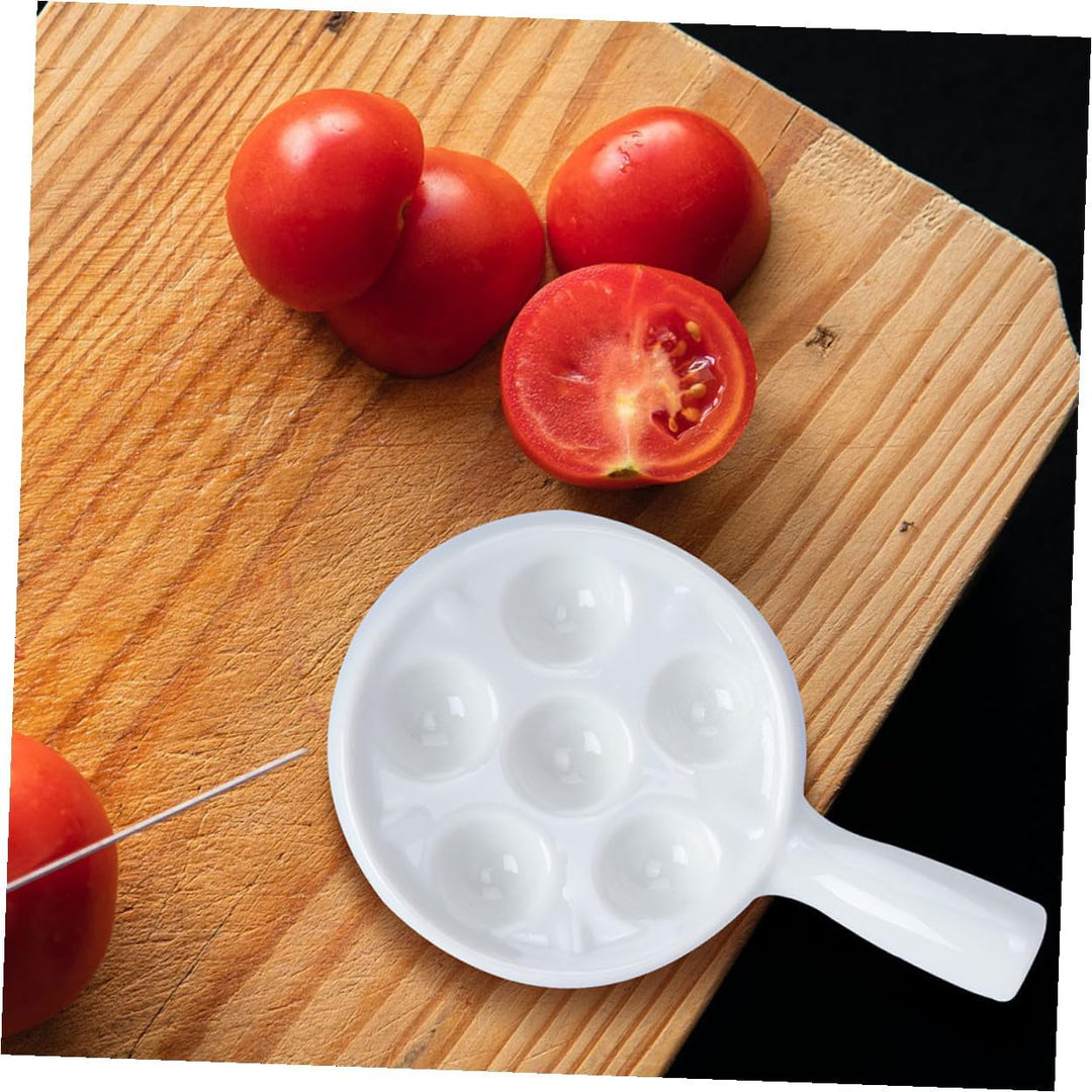 Homoyoyo 2 Stück Keramik Schneckenteller mit Griff Hitzebeständig Rutschfestes Backsnack tablett für