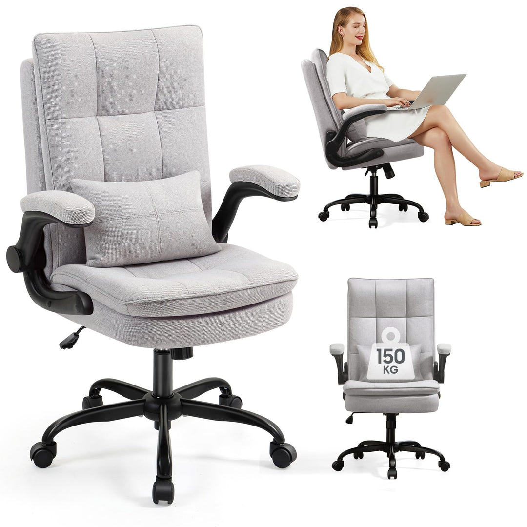 Asukale Bürostuhl Ergonomisch [TESTSIEGER] Schreibtischstuhl | Hochklappbare Armlehne & Hohe Rückenl