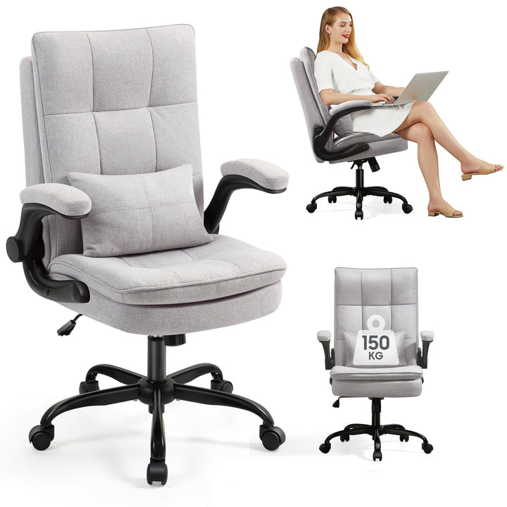 Asukale Bürostuhl Ergonomisch [TESTSIEGER] Schreibtischstuhl | Hochklappbare Armlehne & Hohe Rückenl