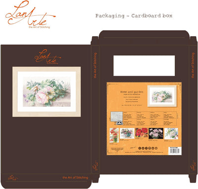 Lanarte Zählmusterpackung Stilleben mit Blumen Leinen Kreuzstichpackung, Baumwolle, Mehrfarbig, 39 x