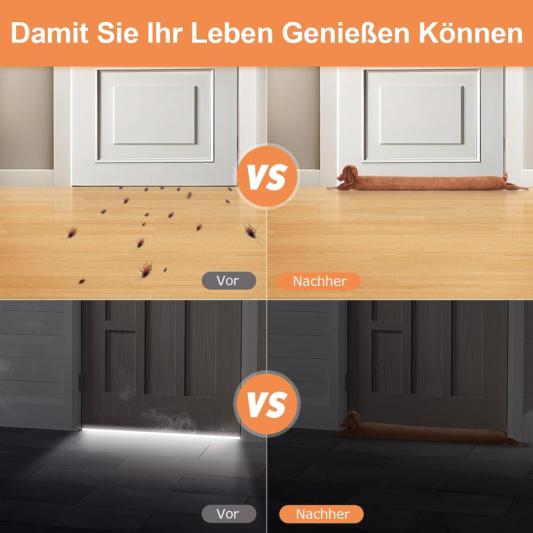 Zugluftstopper für Türen, 92cm Schwerer Türzugstopper Zugluftstopper für Fenster Dachshund unter der