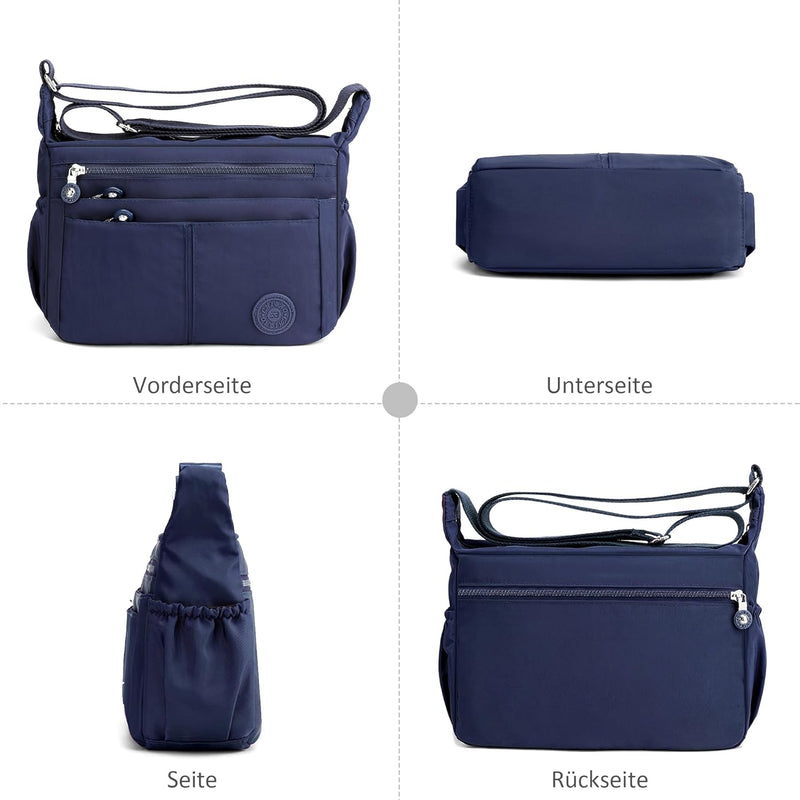 DIRRONA Beiläufig Damen Umhängetasche Multi Pocket Crossbody Bag Mittelgrosse Umhängetasche Aus Nylo