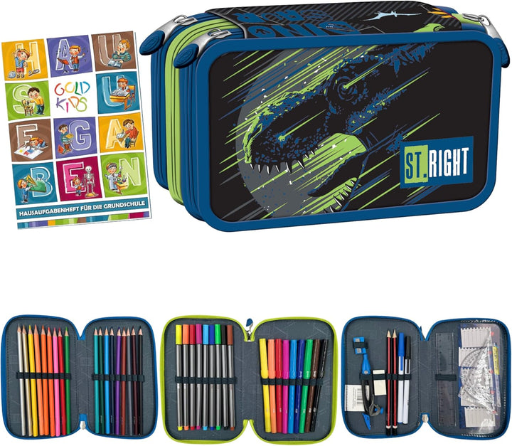 Goldkids - Federmäppchen 3 Fächer - Mäppchen für Mädchen und Jungen - Federmappe 3-Fach Federtasche