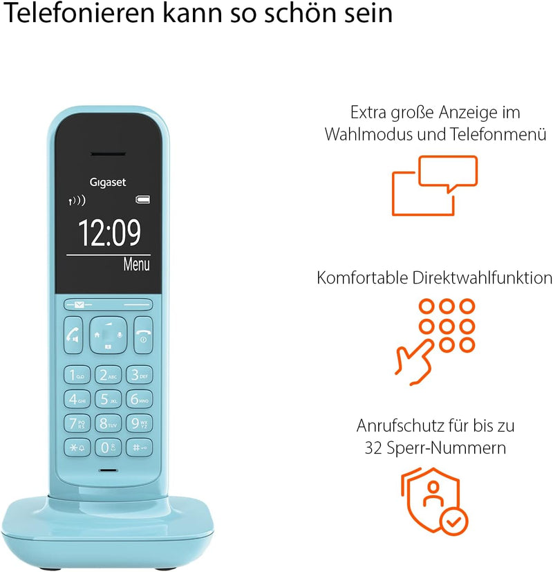 Gigaset CL390HX - Design DECT-Mobilteil mit Ladeschale - Fritzbox-kompatibel - Schnurloses Telefon f