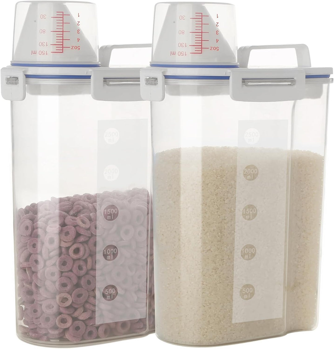 jioko 2.5L Aufbewahrungsbox Küche 2 Set, Vorratsdosen mit Deckel und Griff, Luftdicht Aufbewahrungsb