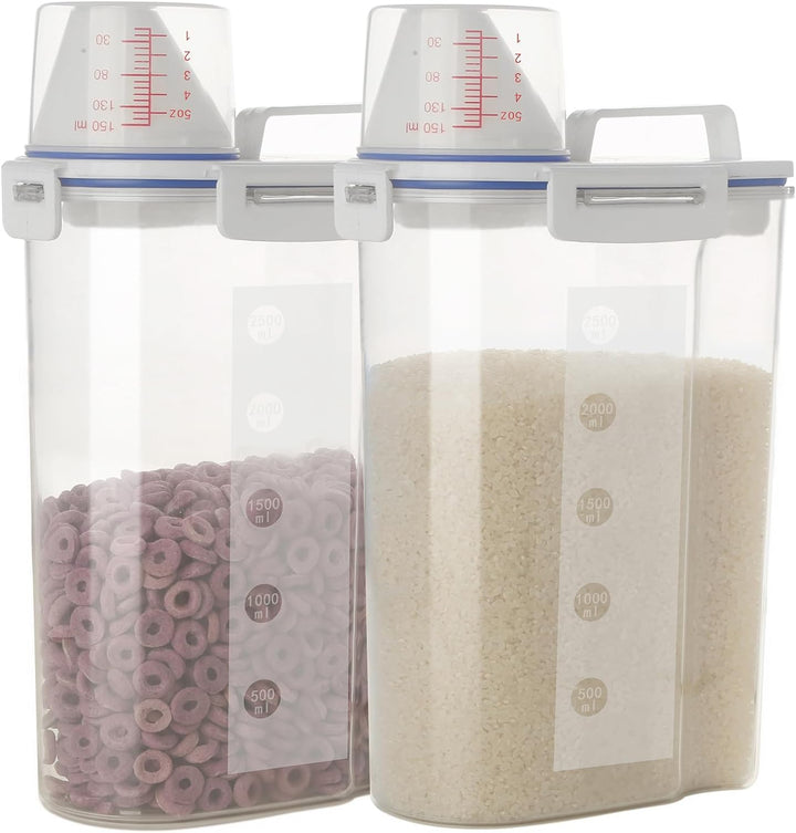 jioko 2.5L Aufbewahrungsbox Küche 2 Set, Vorratsdosen mit Deckel und Griff, Luftdicht Aufbewahrungsb