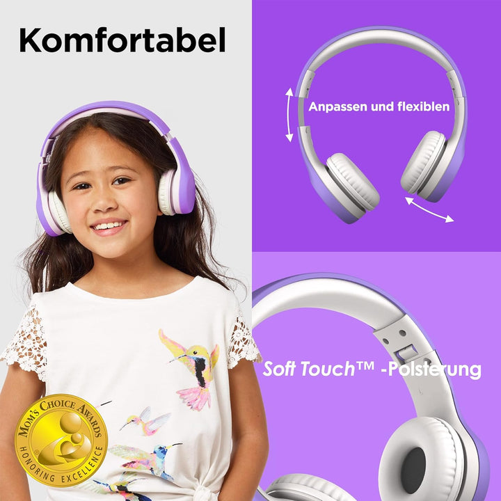LilGadgets Connect+ Kinderkopfhörer mit Kabel, mit Mikrofon, Lautstärkebegrenzung für sicheres Hören