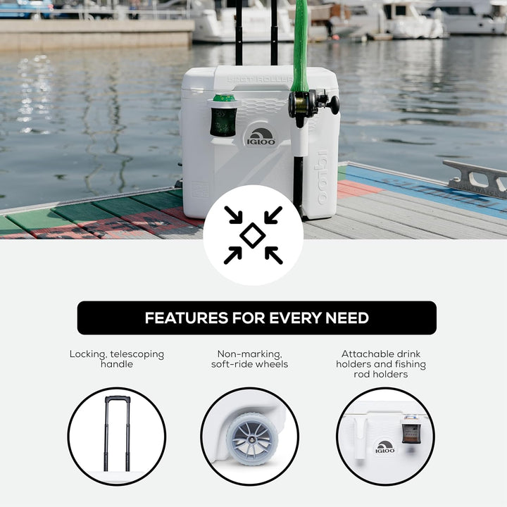 Igloo Marine Quantum Kühlbox auf Rädern, 49 Liter, Weiss