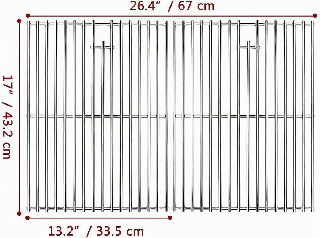 GFTIME Edelstahl Grillrost 43,2 × 33,5 cm, Grillrost Ersatz für Landmann Triton, Enders Boston/Monro