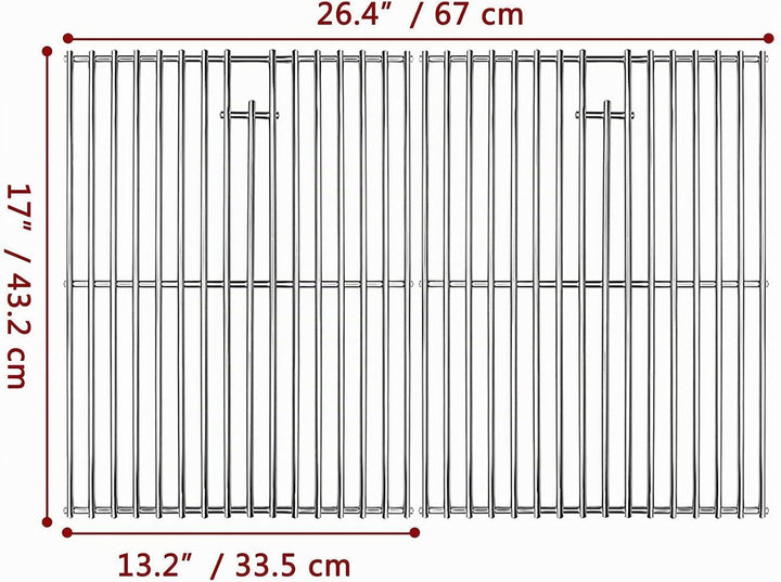 GFTIME Edelstahl Grillrost 43,2 × 33,5 cm, Grillrost Ersatz für Landmann Triton, Enders Boston/Monro