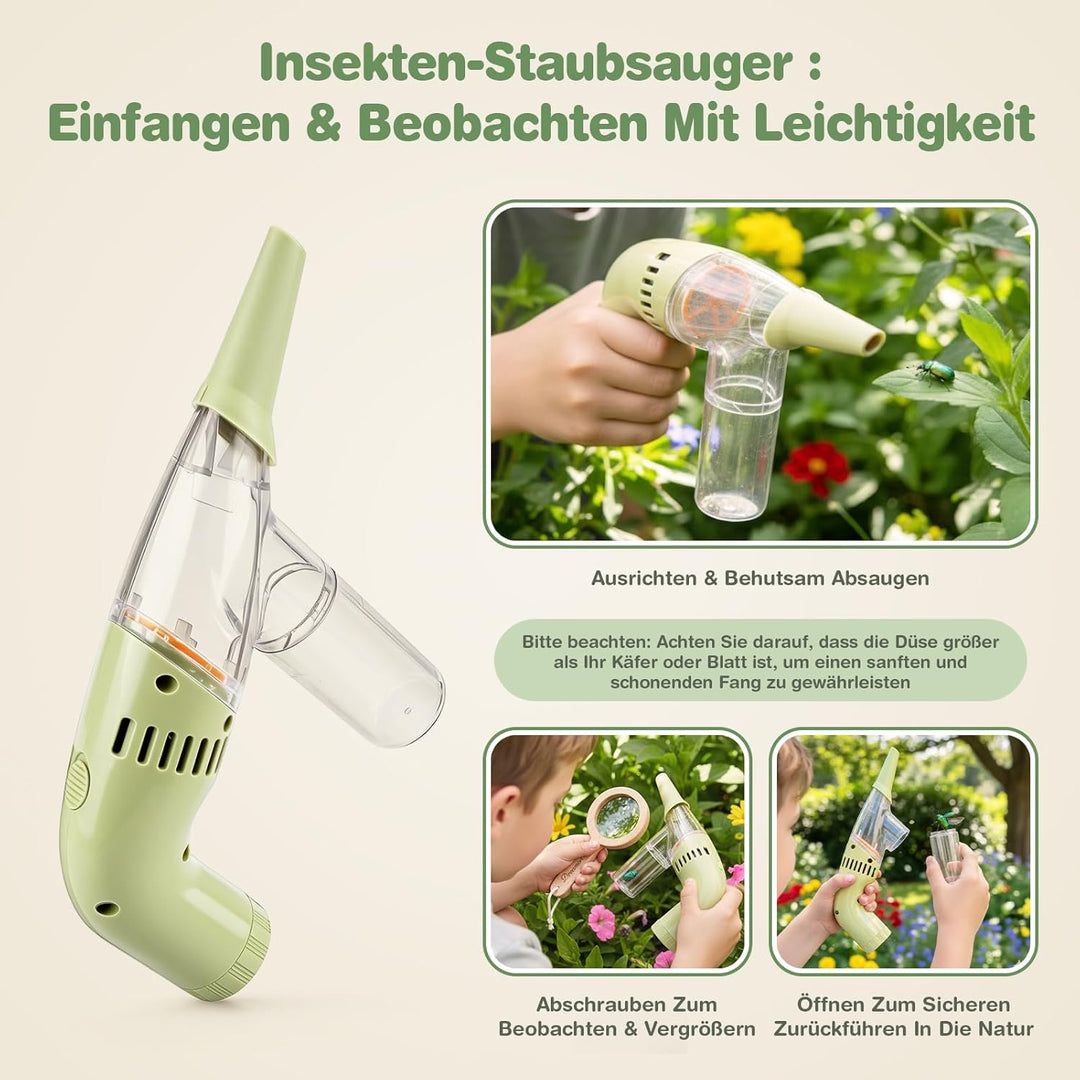 Dreamon Kinder Abenteuer Entdecker Bug Set, mit Schmetterlingsfangnetz, Insektenbeobachtungskäfig au