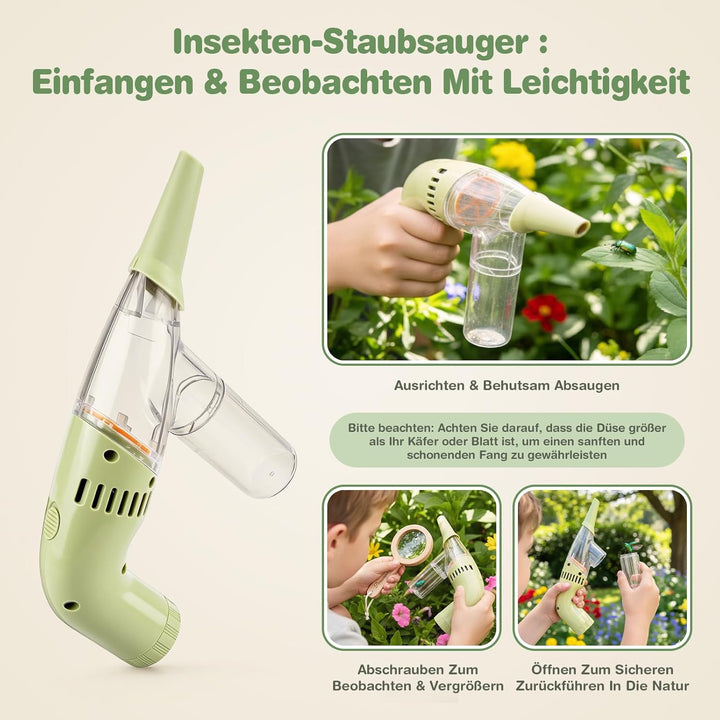 Dreamon Kinder Abenteuer Entdecker Bug Set, mit Schmetterlingsfangnetz, Insektenbeobachtungskäfig au
