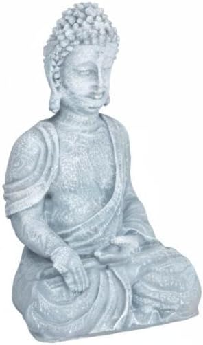 Relaxdays Buddha Figur sitzend, 40 cm hoch, Feng Shui Deko, wetterfest & frostsicher, grosse Garten