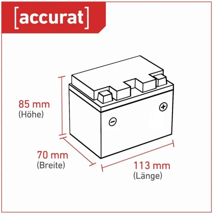 Motorradbatterie YTX4L-BS - 12V, 4Ah, 55A, rüttelfest, wartungsfrei - Starterbatterie, AGM Batterie