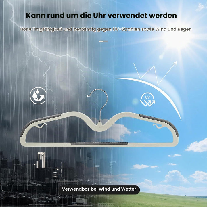 Jiang&amp;Rong 50 Stück Kunststoff Kleiderbügel, rutschfest, Platzsparend | Kleiderbügel Kurzer Hals, Mi