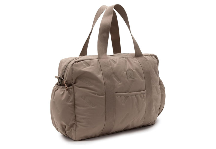 Jollein Wickeltasche Embossed Lily – Milky Coffee – Stylische Wickeltasche mit Geprägtem Muster – Wa