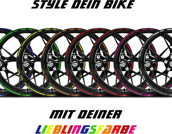 Felgenrandaufkleber Speed Design 12 Teilig Komplett-Set -Finest Folia passend für 17 Zoll & 16"18"19