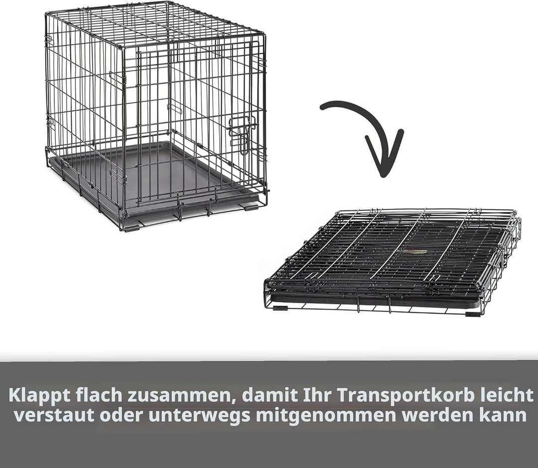 New World B24 Hundebox, mit Doppeltür, 61 cm, für kleine Hunderassen, mit auslaufsicherer Bodenwanne